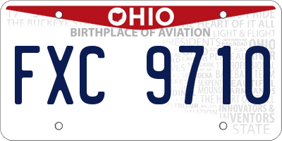 OH license plate FXC9710