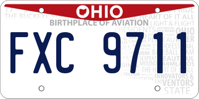 OH license plate FXC9711