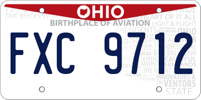 OH license plate FXC9712