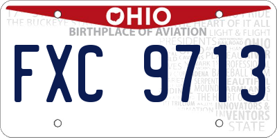 OH license plate FXC9713