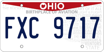 OH license plate FXC9717