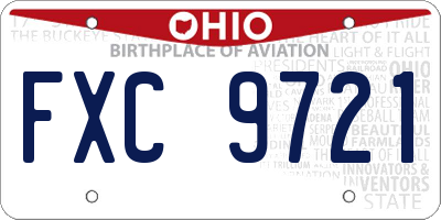 OH license plate FXC9721