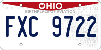 OH license plate FXC9722