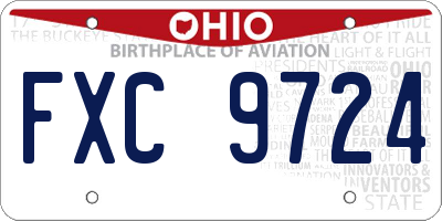 OH license plate FXC9724