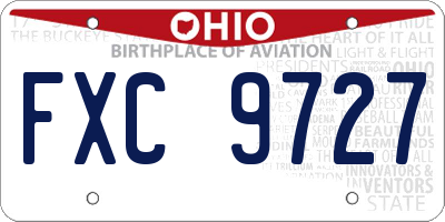 OH license plate FXC9727