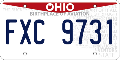 OH license plate FXC9731