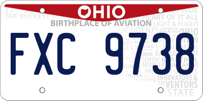 OH license plate FXC9738