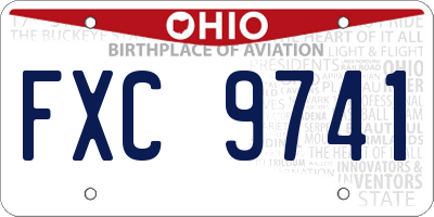 OH license plate FXC9741