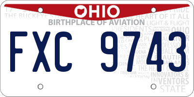 OH license plate FXC9743