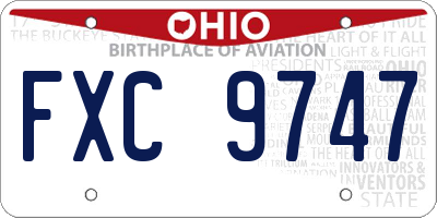 OH license plate FXC9747