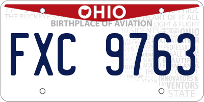 OH license plate FXC9763