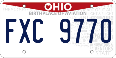 OH license plate FXC9770