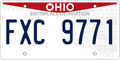 OH license plate FXC9771