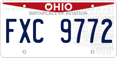 OH license plate FXC9772