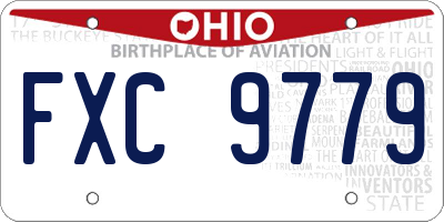 OH license plate FXC9779