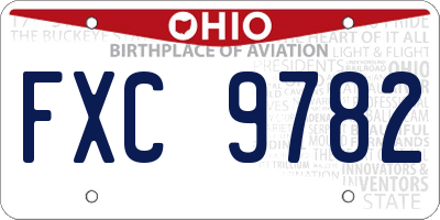 OH license plate FXC9782