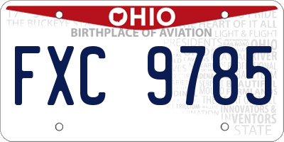 OH license plate FXC9785