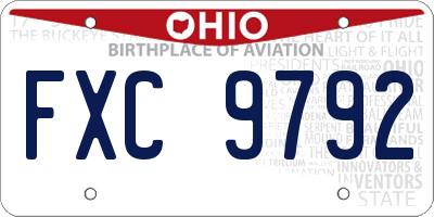 OH license plate FXC9792