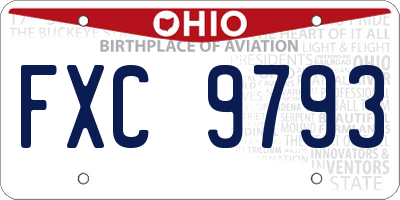 OH license plate FXC9793