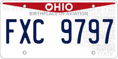 OH license plate FXC9797