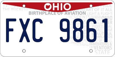 OH license plate FXC9861