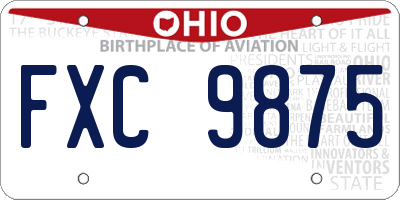 OH license plate FXC9875