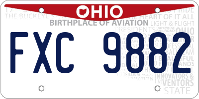 OH license plate FXC9882