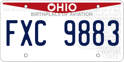OH license plate FXC9883