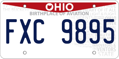 OH license plate FXC9895