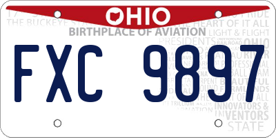 OH license plate FXC9897