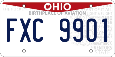 OH license plate FXC9901