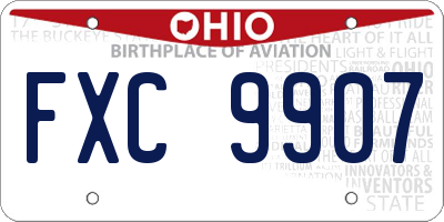 OH license plate FXC9907