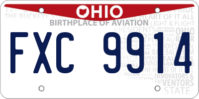OH license plate FXC9914