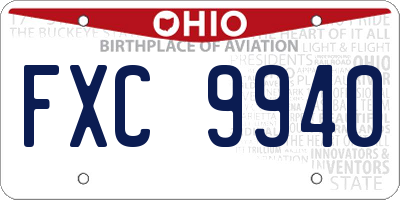 OH license plate FXC9940