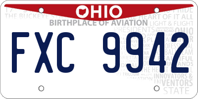 OH license plate FXC9942