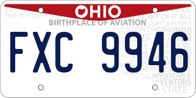 OH license plate FXC9946