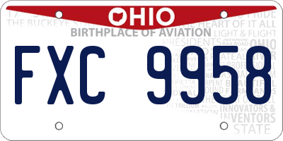 OH license plate FXC9958