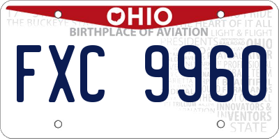 OH license plate FXC9960
