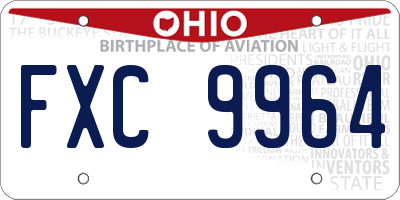 OH license plate FXC9964