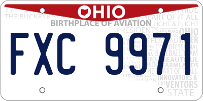 OH license plate FXC9971