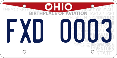 OH license plate FXD0003
