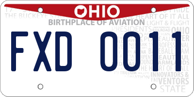 OH license plate FXD0011