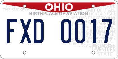 OH license plate FXD0017