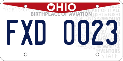 OH license plate FXD0023