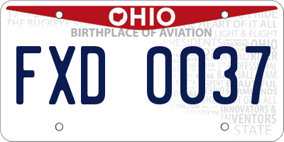 OH license plate FXD0037