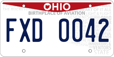 OH license plate FXD0042