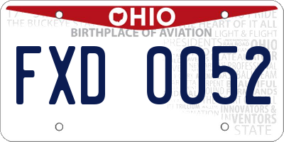 OH license plate FXD0052