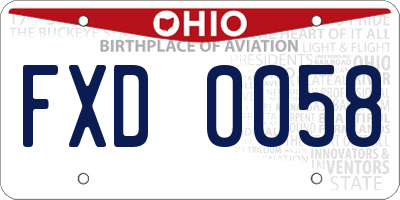 OH license plate FXD0058