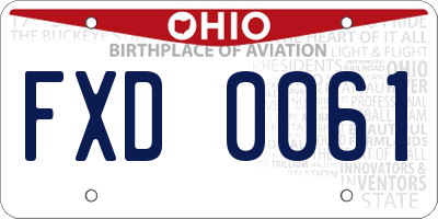 OH license plate FXD0061