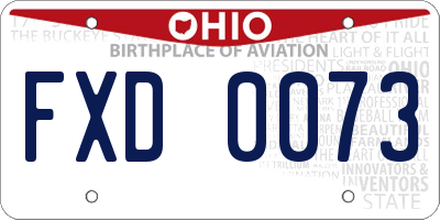 OH license plate FXD0073
